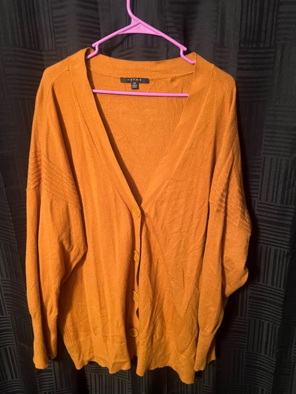 Cyrus Women's Pumpkin-Orange Button-Up Cardigan